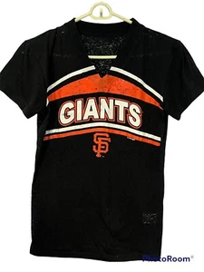 MLB Girls San Francisco Giants Burnout T Shirt - Black - Size XL - Picture 1 of 6