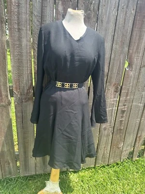 Vestido tejido negro Y2K Moda International cintura caída talla pequeña Foto 1 de 4