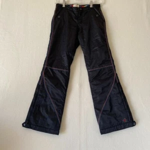Gap Kids Girls Ski Snow Pants Size 12 R Black Flare Adjustable Warm Fleece Lined - Picture 1 of 11