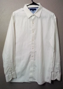 Tommy Hilfiger Mens White Button Long Sleeve Dress Shirt  17 34/35 XL - Picture 1 of 6