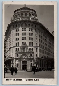 Buenos Aires Argentina Postcard Banco De Boston 1920 Posted Antique RPPC Photo - Picture 1 of 2