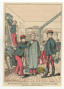 Armée Française Au magasin d'habillement gravure 1880/B1AFd - Picture 1 of 1