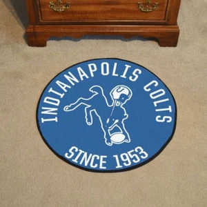 NFL Retro - Indianapolis Colts Roundel Rug - 27in. Diameter, NFL Vintage - Picture 1 of 5