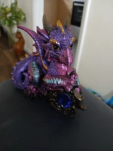 FIGURE PURPLE And Gold DRAGON - Picture 1 of 4