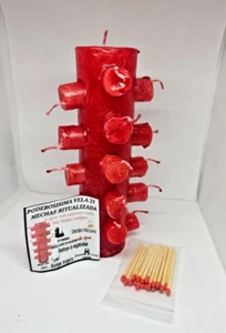 VELA 21 MECHAS RITUALIZADA ROJO / 21 MECHAS VELA ROJA DESTRUIR BRUJERÍA - Imagen 1 de 4