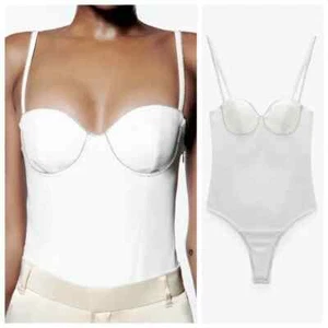 NUEVO CON ETIQUETAS CORSÉ ZARA BLANCO ESTRÁS BODY ROPA DE CLUB CÓCTEL FIESTA 3580/707 TALLA XS - Imagen 1 de 23