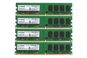 Crucial 2GB 2 G 4 GB 8G PC2-5300U DDR2 667Mhz DIMM RAM Desktop Memory PC5300 Lot - Picture 1 of 13