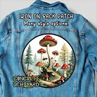 Psychedelic Magic Mushroom Forest Large Iron On Jacket Back Patch Trippy Shrooms