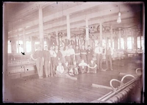 LATE 1800s EARLY 1900s GLASS NEGATIVE, FACTORY SCENE #1 - Picture 1 of 2