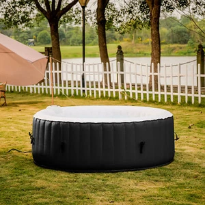 210cm Portable Round Hot Tub Inflatable Spa Tub for Sauna Therapeutic Bath Black - Picture 1 of 9