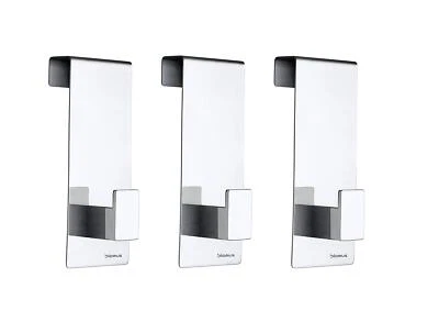 -MENOTO- Juego de 3 ganchos de puerta de acero inoxidable pulido ganchos de pared versión fuerte T... Foto 1 de 4