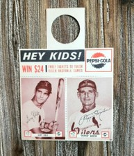 Rare 1963 Tulsa Oilers Pepsi Cola Baseball Card Gary Kolb + Mgr. Pepper Martin