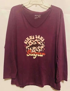 Terra Sky Women’s Size 2X (20W-22W) Gimme Some Sugar Long Sleeve Shirt - Picture 1 of 24