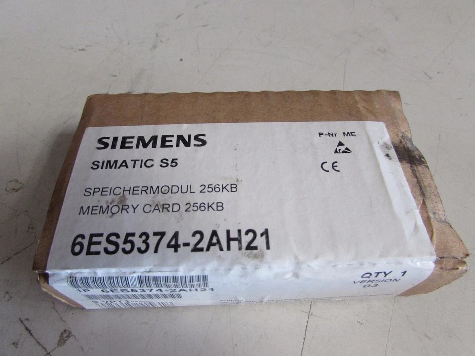 SIEMENS 256KBYTE/16BIT 6ES5374-2AH21 VERSION-03 MEMORY CARD NIB FACTORY SEALED!! - Image 1 of 1