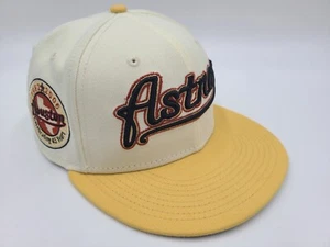 Houston Astros 45th Anniversary Patch New Era 59Fifty Fitted 7 Hat Cap MLB Cream - Picture 1 of 12