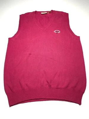 Chaleco Suéter Antigua Para Hombre Talla Grande Algodón Magenta Sin Mangas Informal Golf De Colección Foto 1 de 4