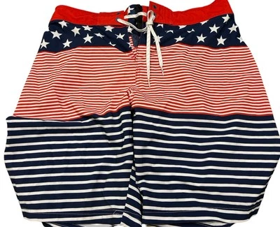 Pantalones Cortos Ocean Current Para Hombre L Bandera Americana Rojo Azul Estrellas Rayas Natación Foto 1 de 4