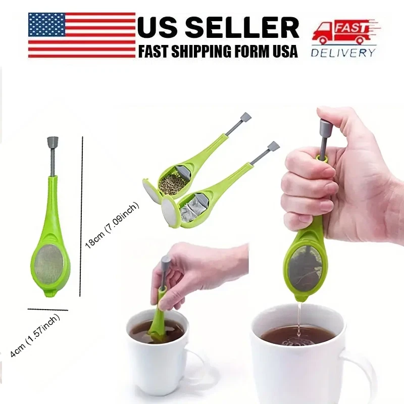 Colador de té utensilios de cocina de silicona juego de té prensa filtro de té herramienta infusora reutilizable Foto 1 de 4