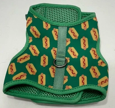Top Paw Perro Chaleco Arnés Verde Con Estampado Hot Dog Talla XS Foto 1 de 4