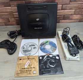 Sega Saturn MK-80000A Video Game Console Controller Cables NHL 97 QB Attack More