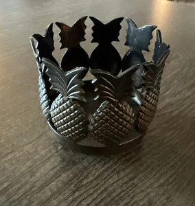 Pineapple Metal Footed Candle Holder Made In India 3.25 Inch Tall - Picture 1 of 7