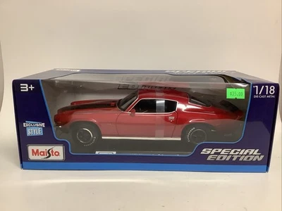 Chevrolet Camaro 1971 Maisto - rojo con rayas negras 1:18 Foto 1 de 4
