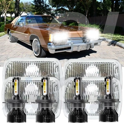 4PCS Fit Oldsmobile Toronado 1976-1985 DOT 4x6" LED Headlights Hi/Lo Beam H4 Foto 1 de 4