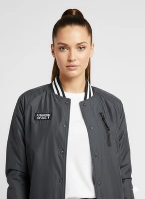 Women's Nike Dark Grey Sports Jacket Zip Pocket Casual RRP £70 - Image 1 of 4