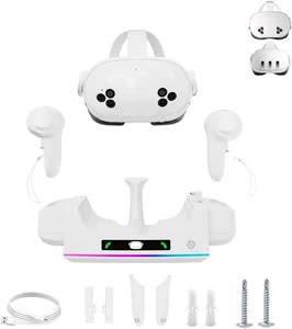 Charging Dock for Meta Quest 3S/ 3,Quest 3S Charging Dock with 2 Rechargeable Ba - Picture 1 of 7