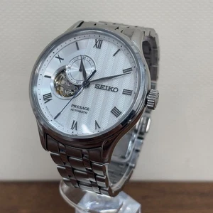 SEIKO Presage Automatic Skeleton Men's Watch 4R39-00W0 Silver Tone - Bild 1 von 12