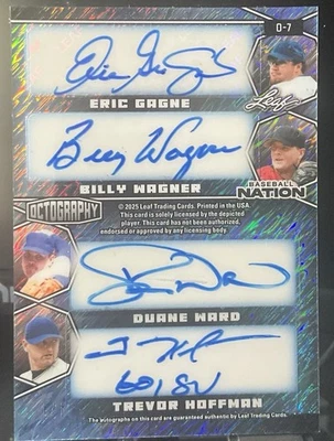 2025 Leaf Nation Octography 1/1! RIVERA/GOSSAGE/FINGERS/HOFFMAN/GAGNE/ AUTO - Image 1 of 3