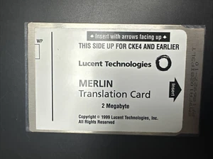 Avaya Merlin Legend 2MB PCMCIA TRANS CARD AT&T Lucent 10A4 108588468 06DR01 - Afbeelding 1 van 2