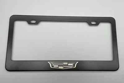 Laser Engraved stainless steel fit Cadillac Black LICENSE PLATE FRAME  - Image 1 of 4