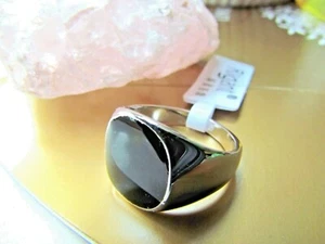 Männer Weihnachtsgeschenk HERRENRING Onyx Ring SIEGELRING WEIßGOLD vergoldet - Bild 1 von 8