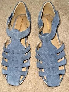 Hush Puppies Blue Suede Sandals Hook Loop Size 10 M - Picture 1 of 5
