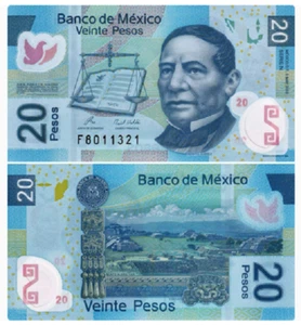 2006-2010 Mexico 20 Pesos P-122 UNC NEW Banknote - Picture 1 of 2