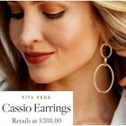 Vita Fede Gold Plated Cassio Modular Versatile Gold Earrings Interlocking Nwt