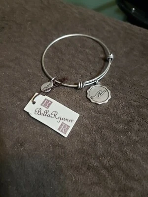 Bella Ryann silver tone expandable Initial "N " charm bangle bracelet - Image 1 of 2