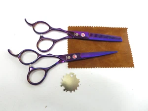 DRAGO VIOLA SET 2PZ FORBICI TAGLIO CAPELLI E CESOIE DIRADAMENTO ** - Foto 1 di 8