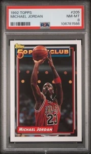 1991 Topps #205 Michael Jordan 50 Point Club PSA 8 NM-MT Chicago Bulls - Picture 1 of 2