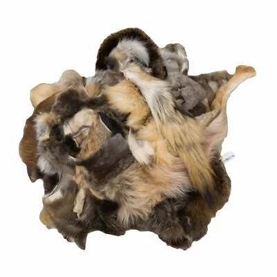 Fur Scrap Fox Coyote Raccoon Beaver Craft Remnants 1 Pound Mix Upcycling - Image 1 of 4
