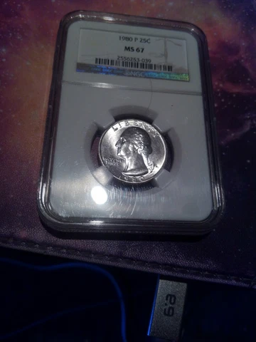 1980-P WASHINGTON NGC MS 67 25C *67/3 pop - $100 Price Guide value - 865 Reg pts Cover