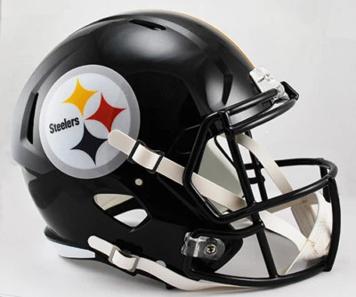 Casco de fútbol americano réplica tamaño completo PITTSBURGH STEELERS NFL Riddell VELOCIDAD Foto 1 de 3