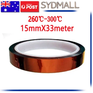 Cinta adhesiva de alta temperatura de poliimida oro AU resistente al calor 15 mmX33 m - Imagen 1 de 3