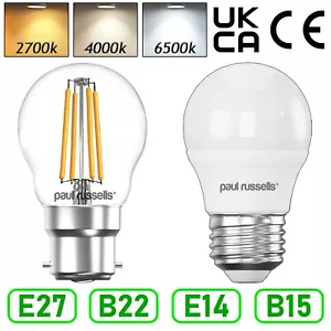 Golf Ball LED Light Bulbs E27 E14 Dimmable Warm Cool White Bayonet Daylight 40W - Picture 1 of 13