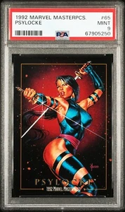 1992 Marvel Masterpieces #65 Psylocke PSA MINT 9 67905250 - Picture 1 of 2