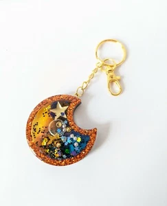 Handmade Resin Liquid Shaker Keyring Keychain Bagcharm Newhome Celestial Gift - Picture 1 of 7