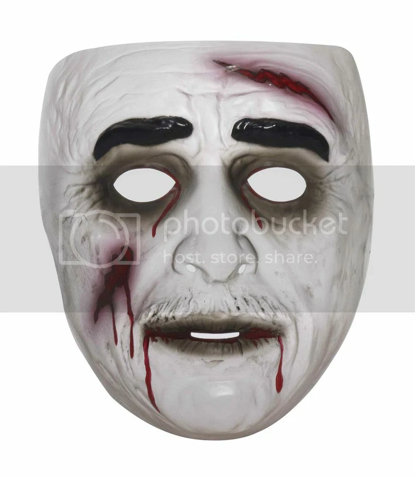  Adult Cheap Scary TRANSPARENT Bloody Male ZOMBIE Costume Mask - Image 1 of 1