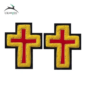 Masonic Knights Templar Eminent Commander Frock Coat Sleeve Patch Cross (Pair) - Picture 1 of 2