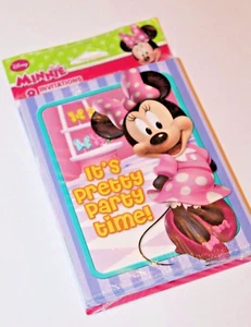 Disney Minnie Mouse 8 Birthday Invitation Thank You Postcards Cards - Picture 1 of 1